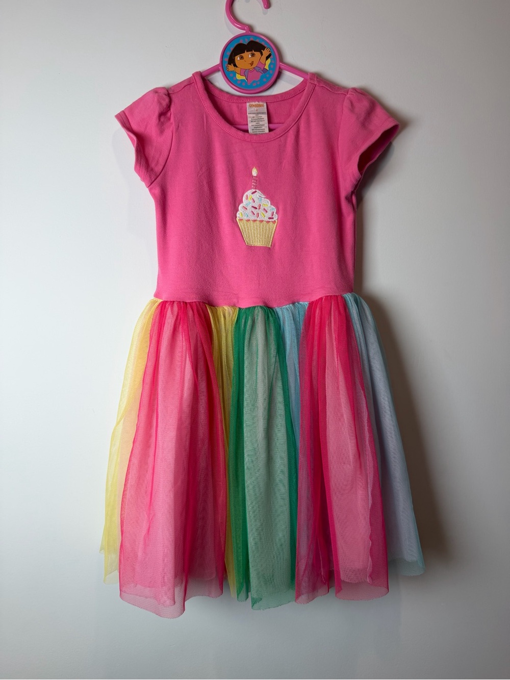 Gymboree Birthday Dress with Rainbow Tulle Girls Size 6